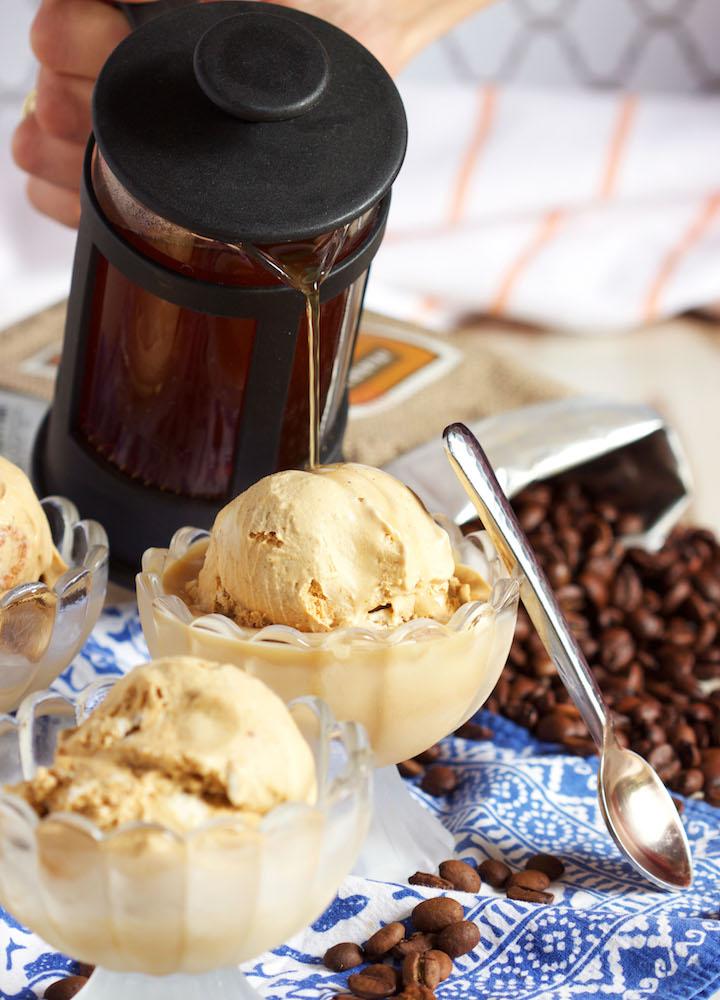 Affogato   French Press Coffee Poured Over Pumpkin Ice Cream
