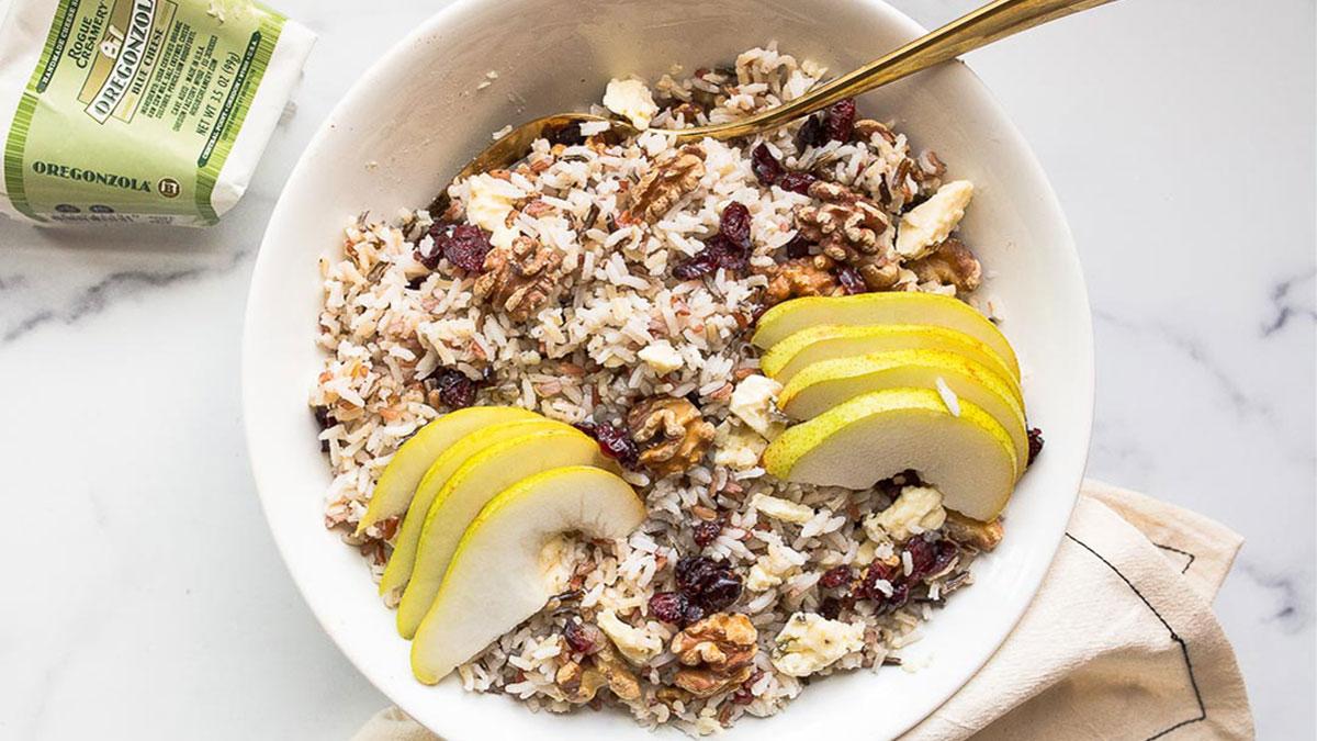 Wild Rice Pears Cranberry Blue Cheese Recipe featured image
