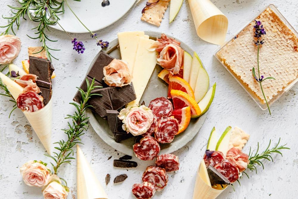 ingredients for charcuterie cones