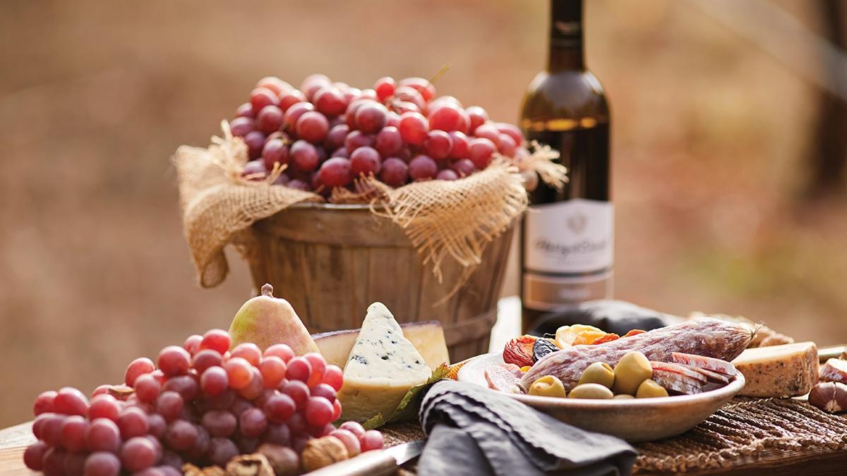 grape harvest wine bottle