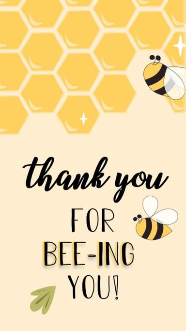 Thank you note e card with bees
