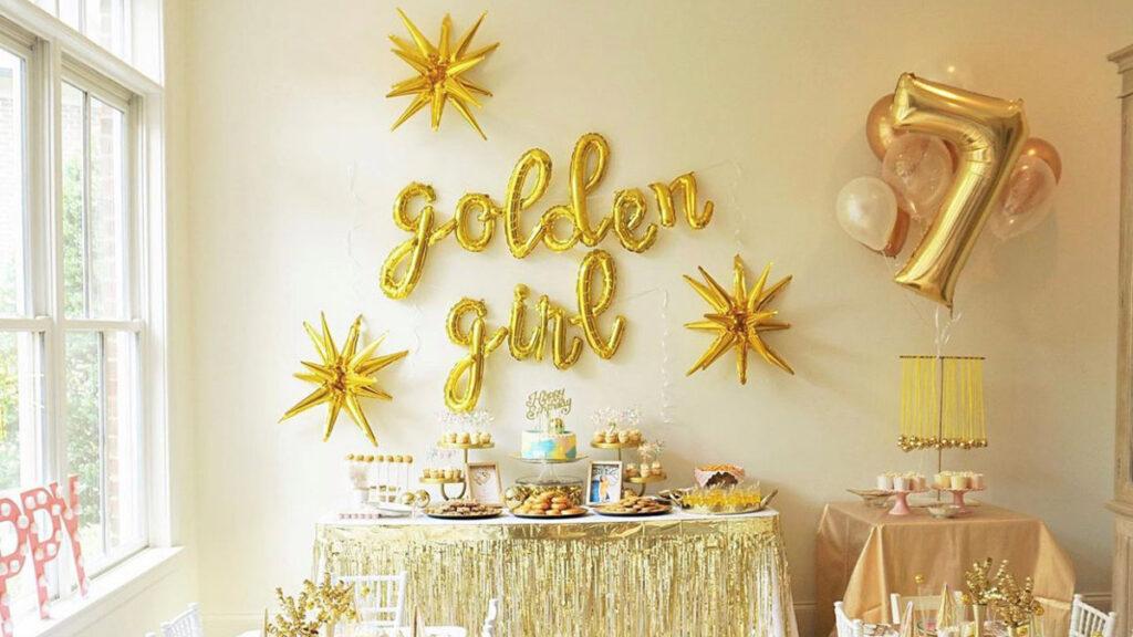golden birthday balloon decorations