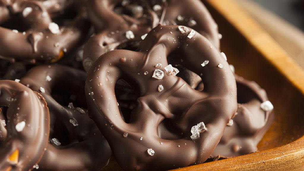 Photo of chocolate covered pretzels