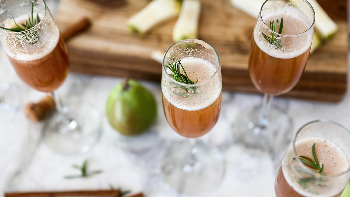 Pear Bellini With Rosemary and Cinnamon