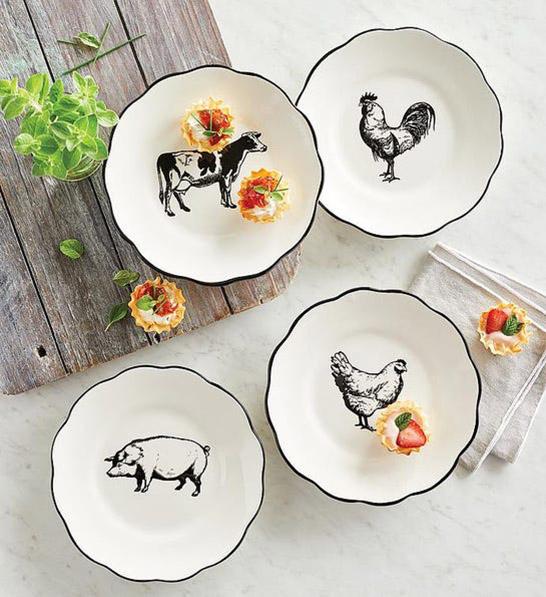 anniversary gift guide image   farm themed appetizer plates