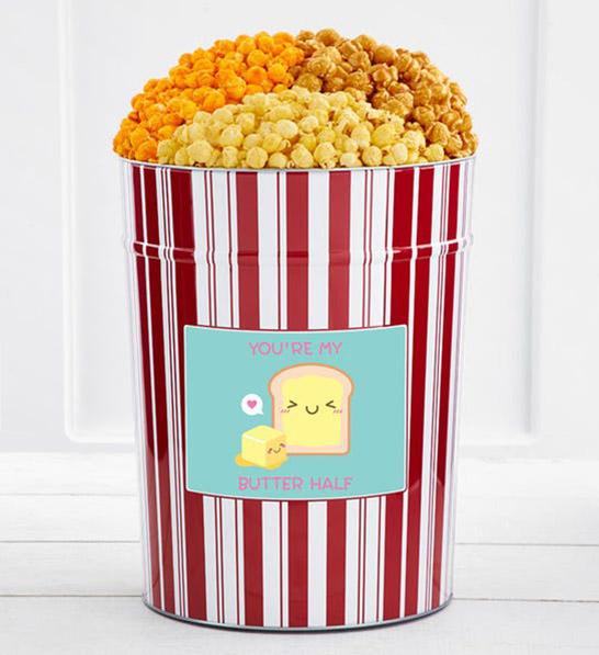 anniversary gift guide image   personalized  gallon popcorn tin