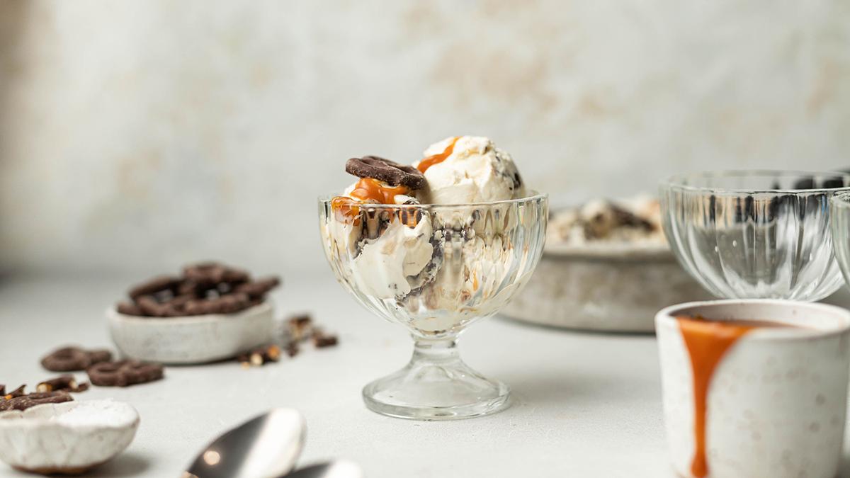 Salted Caramel Ice Cream with Chocolate Covered Pretzels