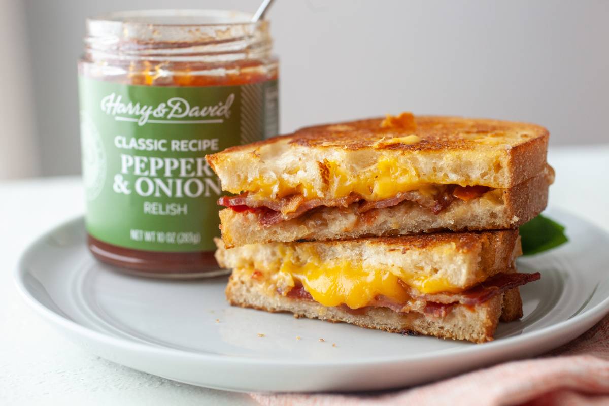 Bacon Grilled Cheese With Pepper and Onion Relish