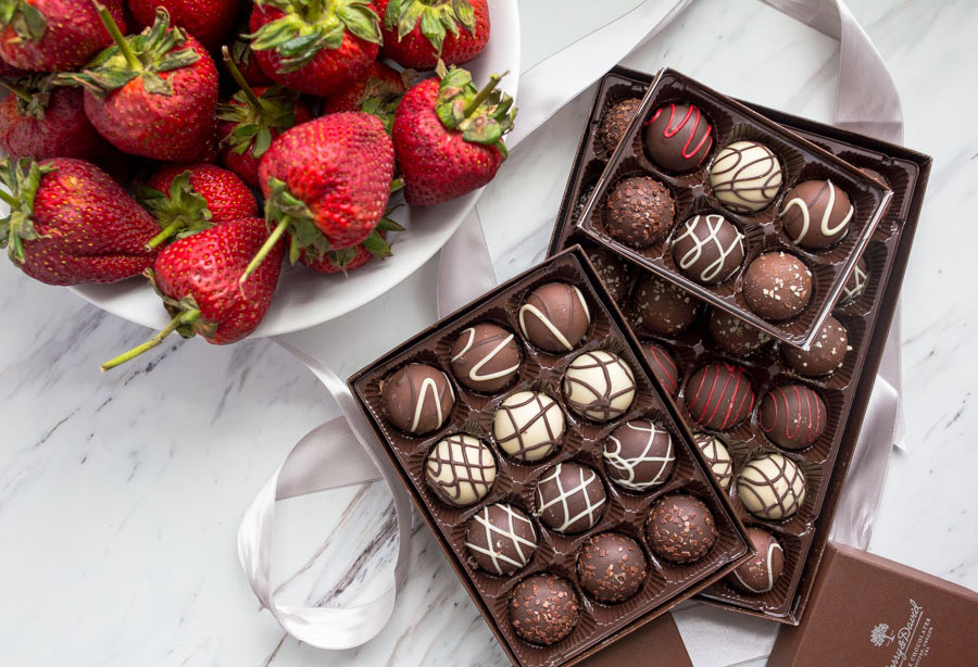 Harry & David signature truffles and Giant Strawberries