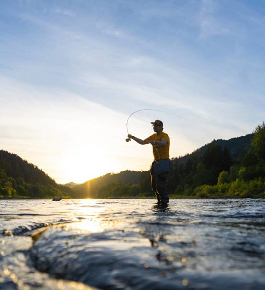 Last minute Fathers Day gift ideas with someone fishing in a river