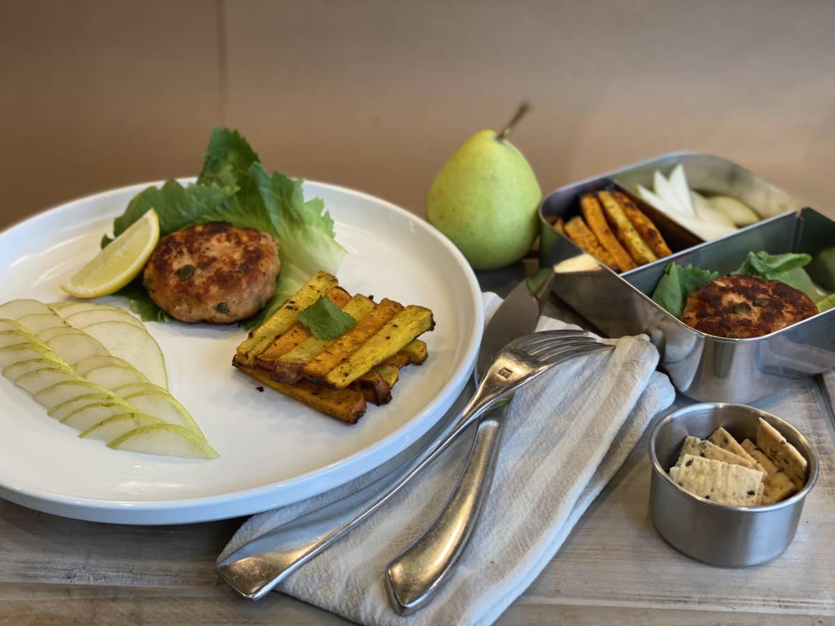 Salmon Burgers & Sweet Spiced Fries