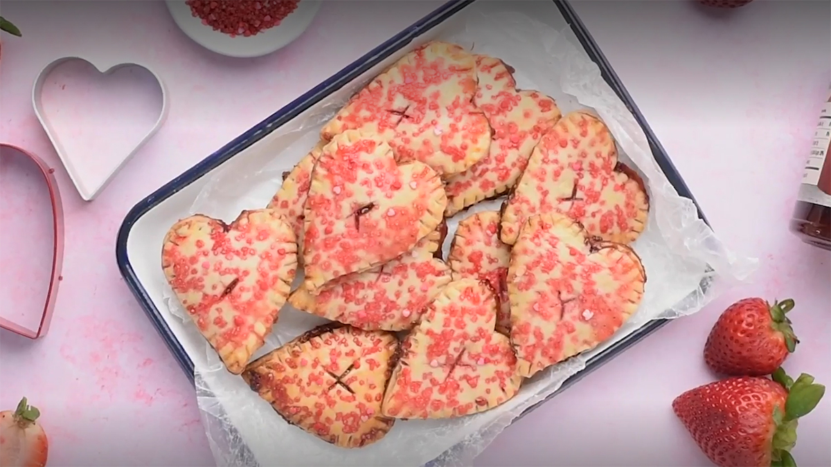 Heart Shaped Strawberry Hand Pies