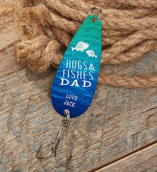 A photo of fathers day gift guide with a personalized fish hook