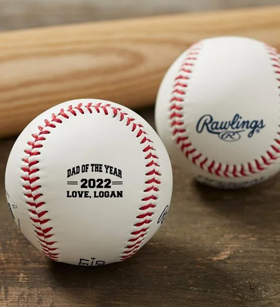 A photo of fathers day gift ideas with two personalized baseballs