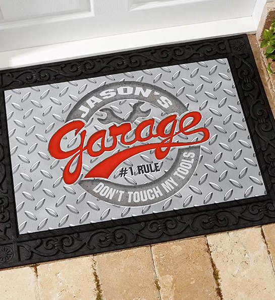 A photo of fathers day gift guide with a personalized door mat