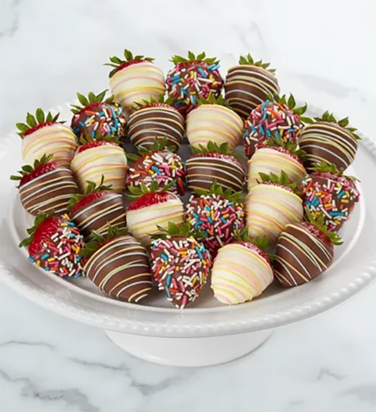 Party themes for adults with chocolate covered strawberries on a plate