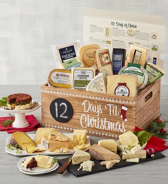 Best gifts with a box full of cheese surrounded by more cheese