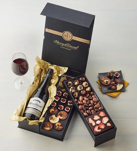 Best gifts with a box of wine and chocolate