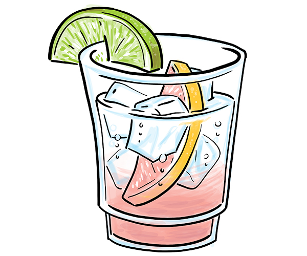 Grapefruit paloma drawing