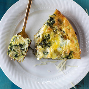 Spinach frittata on a plate