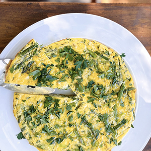 Asparagus frittata on a plate