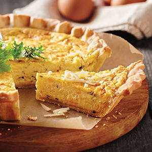 Asparagus quiche on a plate