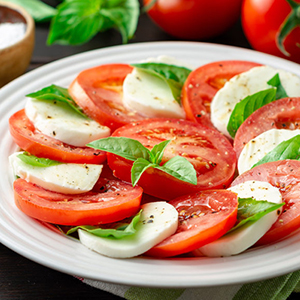 Caprese salad with tomatoes mozzarella and basil