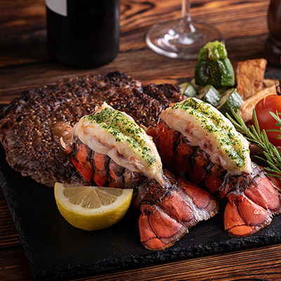 Surf and turf on a plate