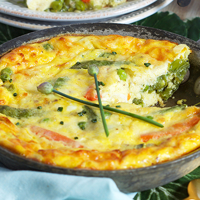 Breakfast for dinner with a vegetable frittata