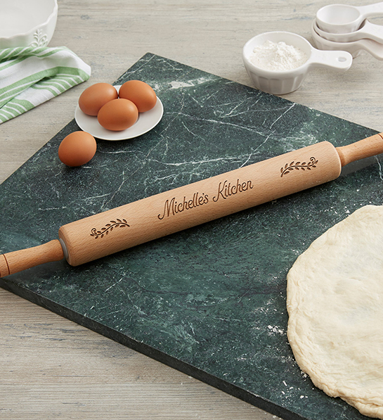 Gifts for the home cook with a personalized rolling pin